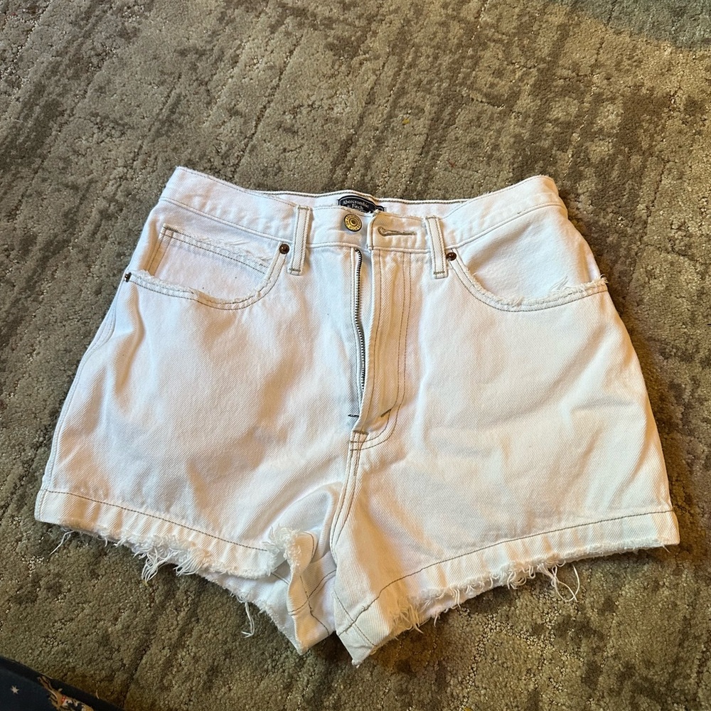 Abercrombie & Fitch White Jean Shorts
